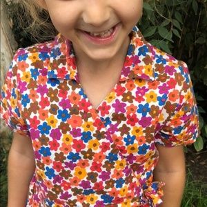 Floral Collared Wrap Tie Dress